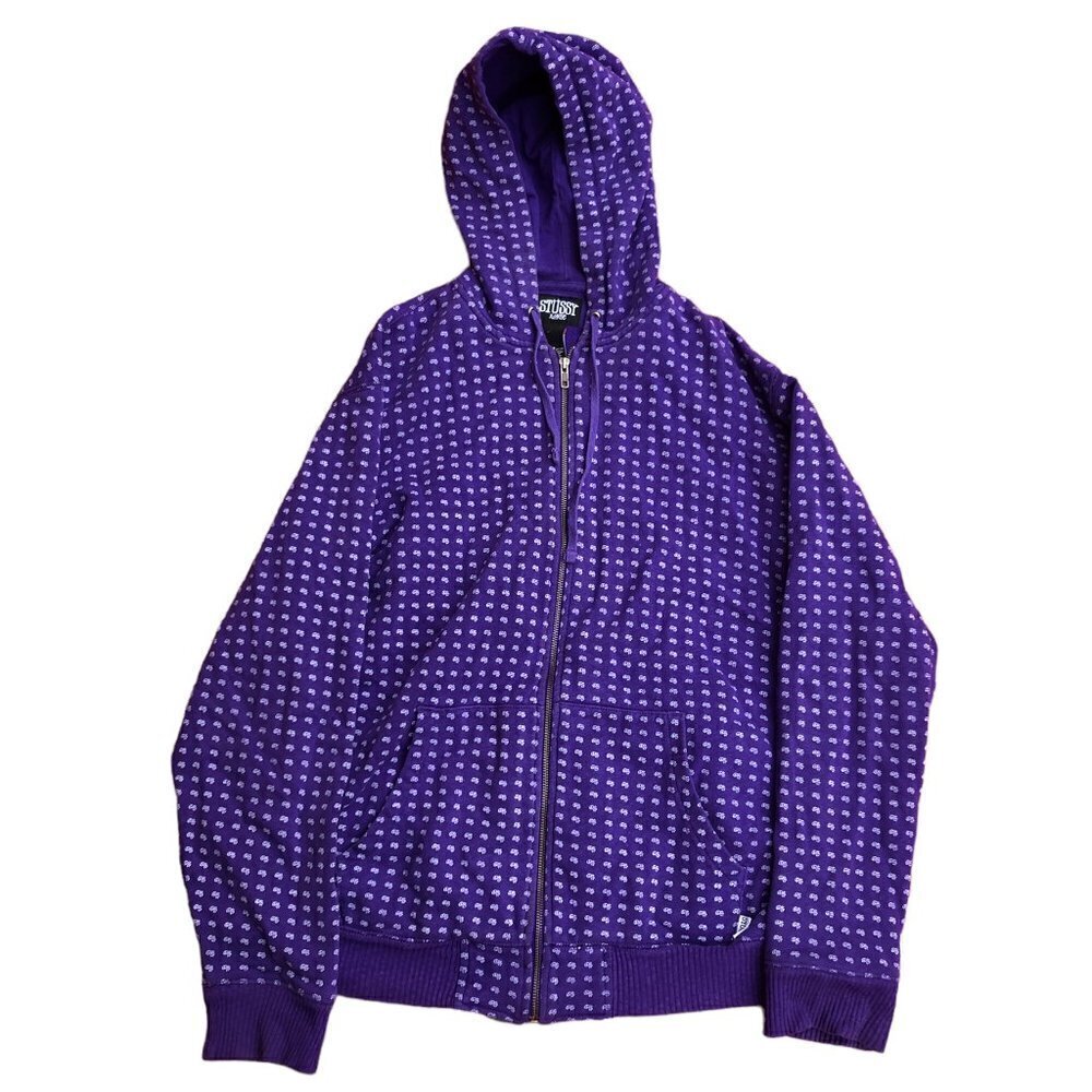 Vintage Stussy Monogram Hoodie XL  Purple
